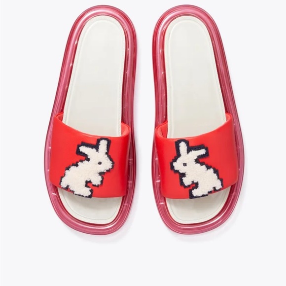 Tory Burch rabbit bubble jelly slides - Picture 1 of 5